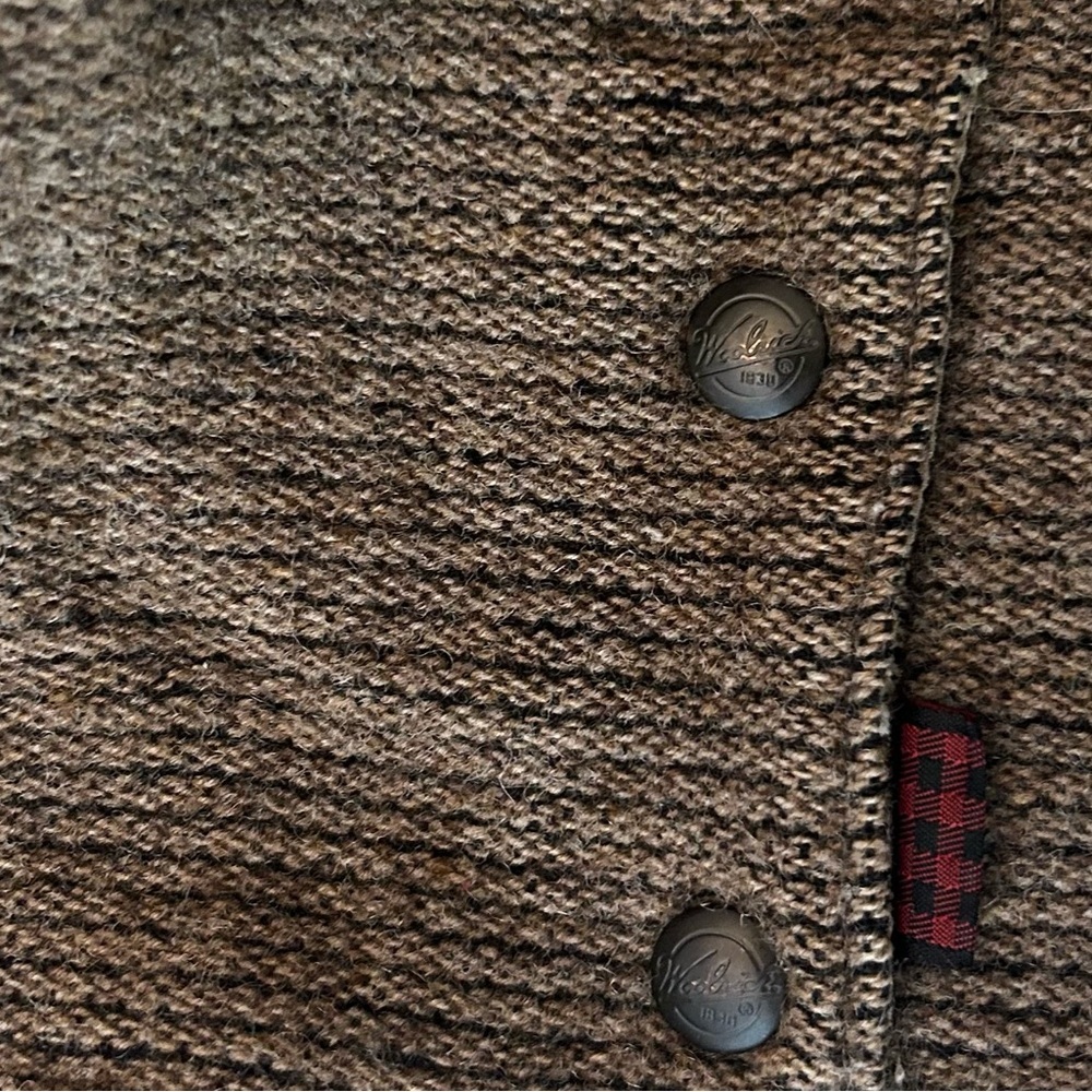 VINTAGE Woolrich Brown Fair Isle Patterned Utility Outdoor Jacket Rugged Sz XL - Picture 7 of 16
